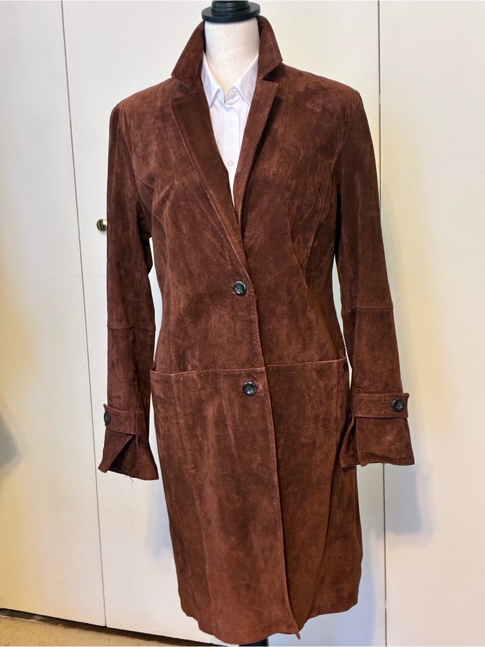 Chadwicks Brown Suede Long Trench Coat